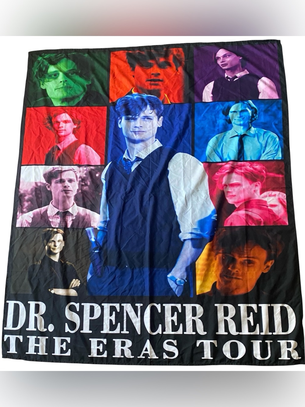 Dr. Spencer Reid The Eras Tour Multicolor Pop Portrait Tapestry